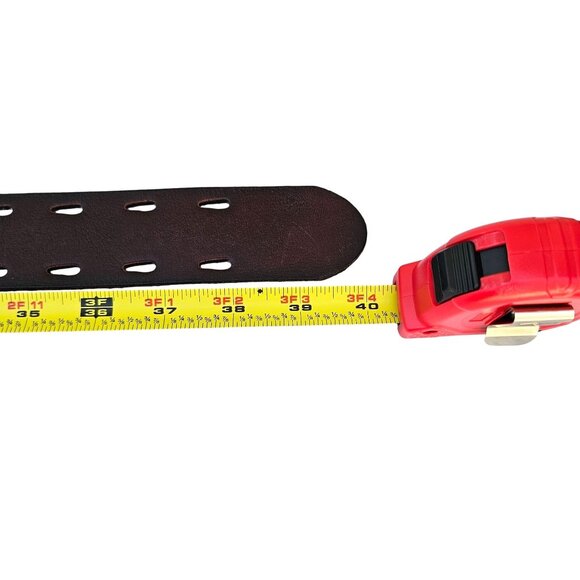 Vintage American Eagle Sz 38 Leather Belt 40" Adjustable Fit Brown - Picture 8 of 13